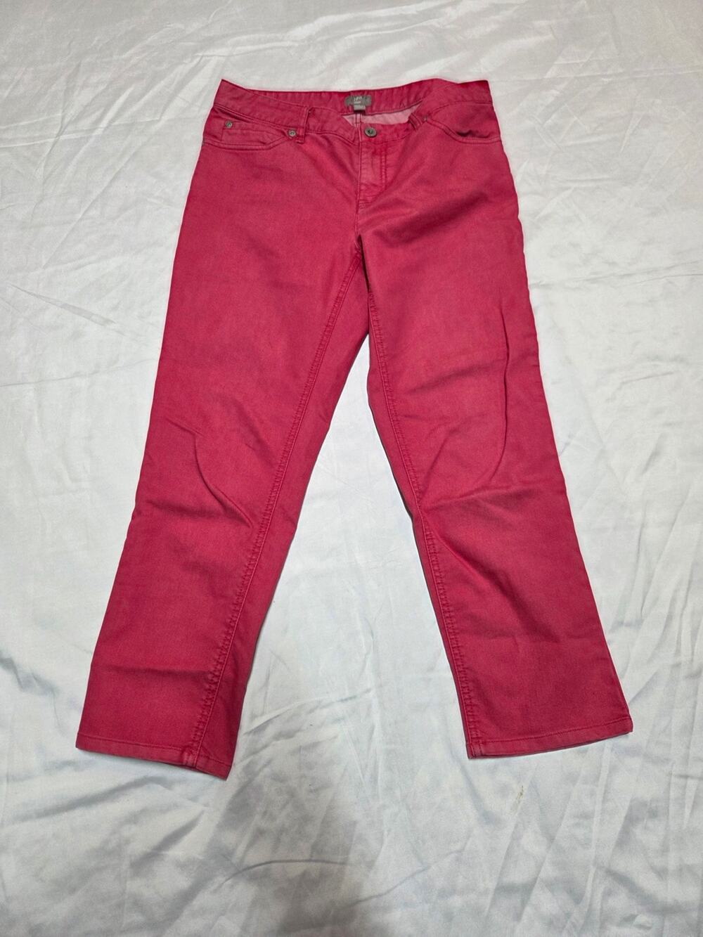 J. Jill Crop Stretch Jeans in Deep Raspberry